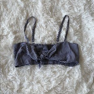 cropped checkered top
